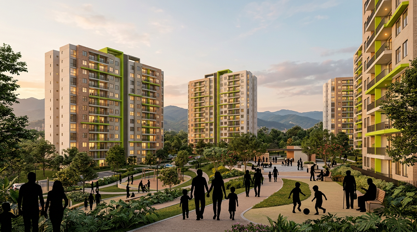 Vivienda VIS y proyectos de interés social: concepto visual para compradores en Colombia.